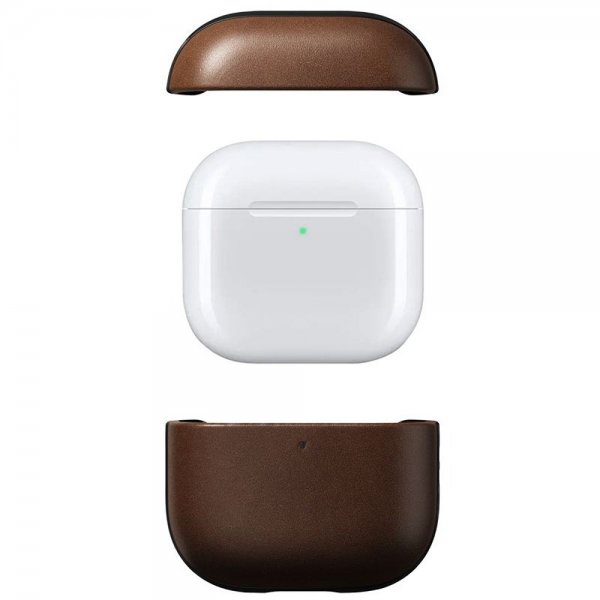 Nomad AirPods 4 Cover Modern Leather Case Brun