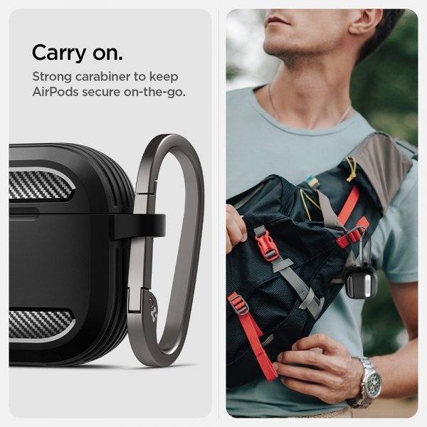 Spigen AirPods 4 Skal Rugged Armor Matte Black