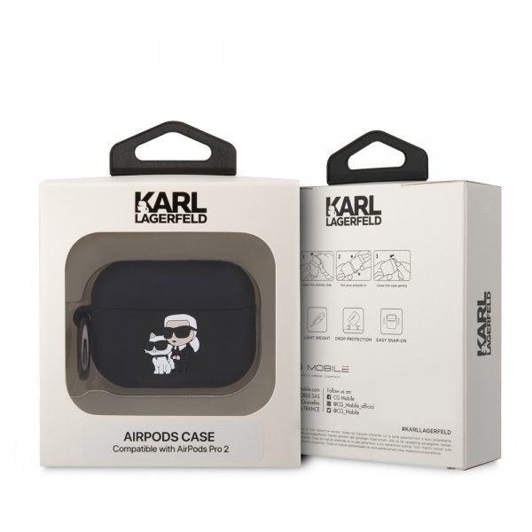 Karl Lagerfeld AirPods Pro 2 Cover 3D Logo Sort