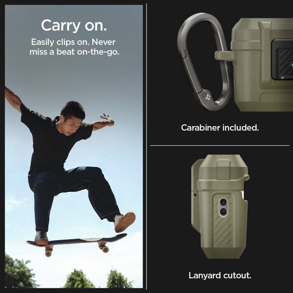 Spigen AirPods Pro 2 Cover Lock Fit Vintage Khaki