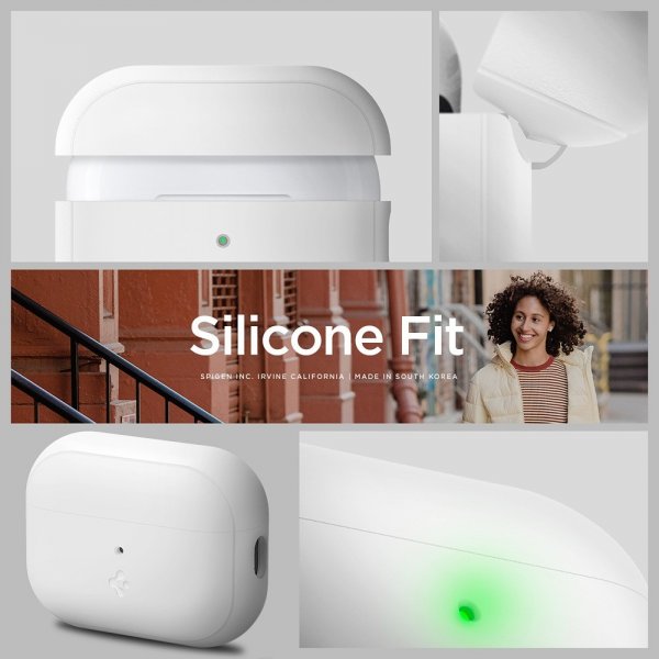 Spigen AirPods Pro 2 Cover Silicone Fit + Rem Hvid