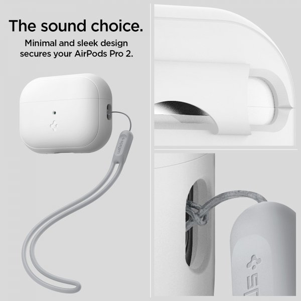 Spigen AirPods Pro 2 Cover Silicone Fit + Rem Hvid