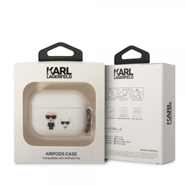 Karl Lagerfeld AirPods Pro Cover 3D Logo Hvid