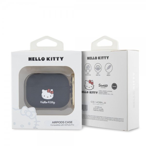 Hello Kitty AirPods Pro Cover Flydende Silikone Sort