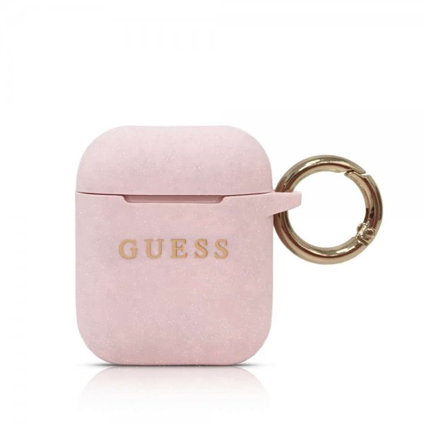 Guess AirPods (1/2) Cover med Logo Rosa