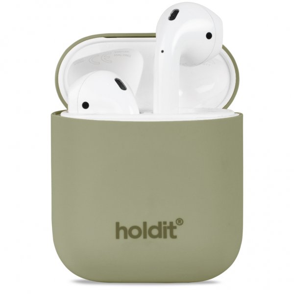 holdit AirPods (1/2) Skal Silikone Nygård Khaki Green