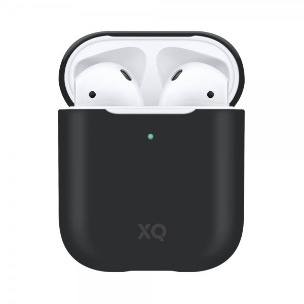Xqisit AirPods (1/2) Skal Silikonecover Sort