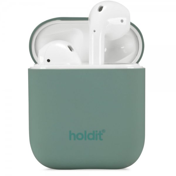 Holdit AirPods (1/2) Cover Silikone Nygård Moss Green