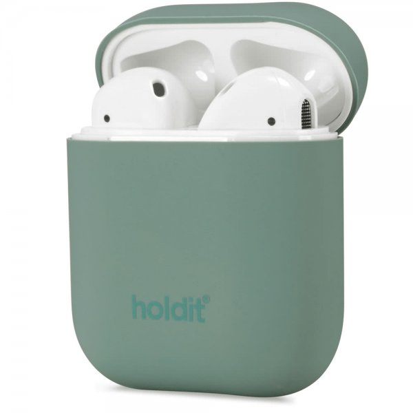 Holdit AirPods (1/2) Cover Silikone Nygård Moss Green