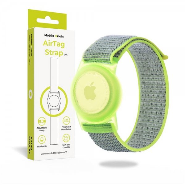 Mobile Origin AirTag-armbånd Nylon Grøn