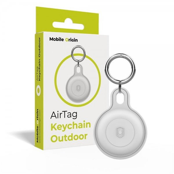 Mobile Origin AirTag Holder Keychain Outdoor Hvid