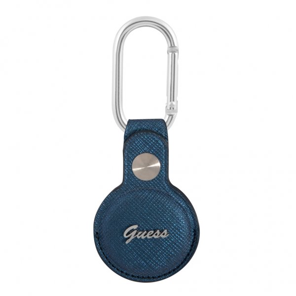 Guess AirTag Holder Saffiano Blå