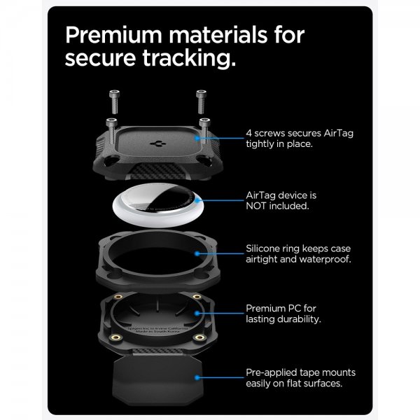 Spigen AirTag Holder Tough Armor IP 4-pak Sort