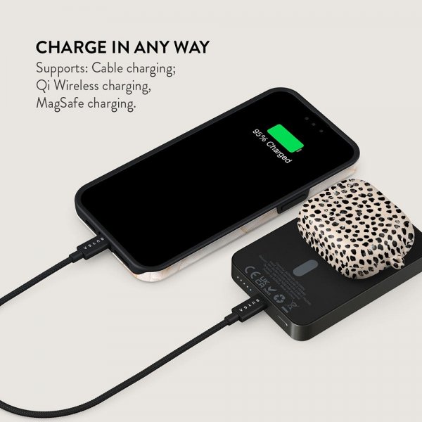 Burga Powerbank MagSafe 5000 mAh Almond Latte Metalgrå