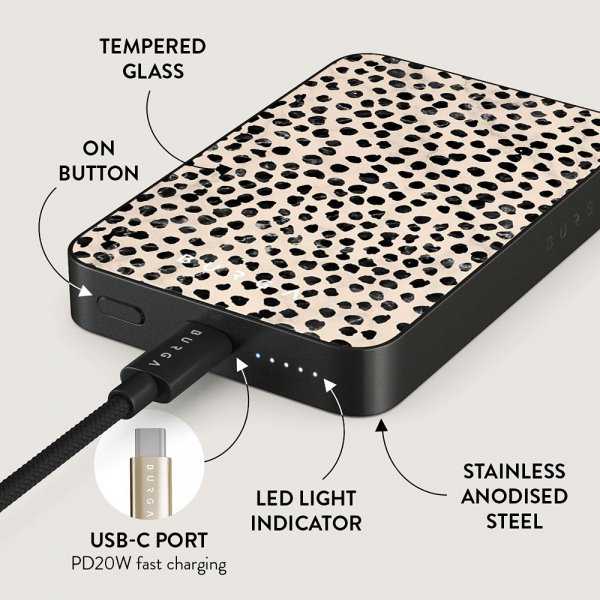 Burga Powerbank MagSafe 5000 mAh Almond Latte Metalgrå