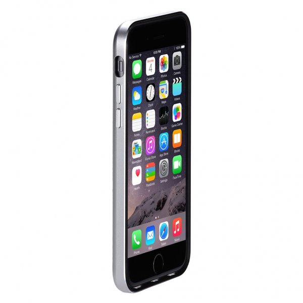 Just Mobile iPhone 6/6s Cover AluFrame Leather Sort Sølv
