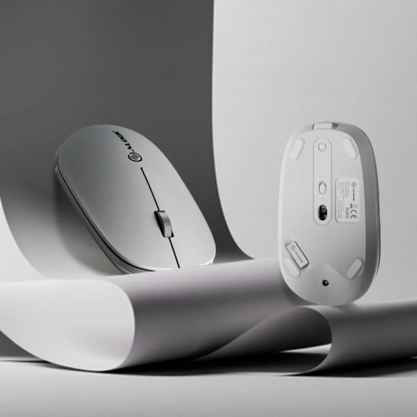 ALOGIC Trådløs Mus Echelon Bluetooth USB-C genopladelig 4 knapper Hvid