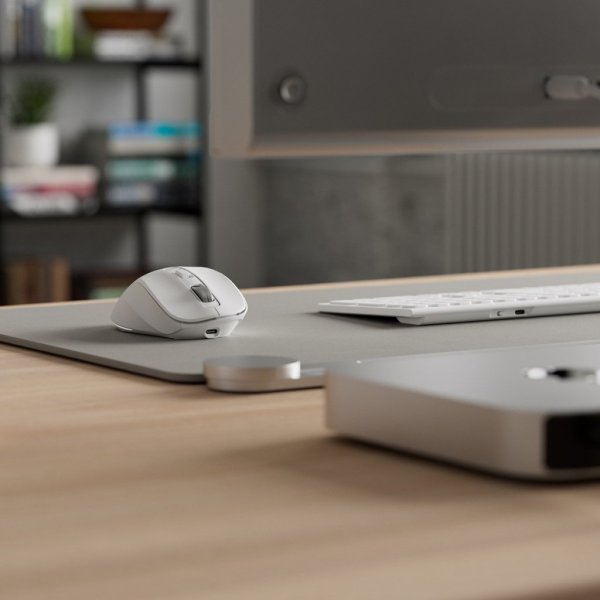 ALOGIC Trådløs Mus Apex Bluetooth USB-C Genopladelig 7 knapper Hvid