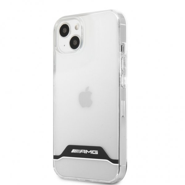 AMG iPhone 13 Cover Electroplated Horisontale Striber Hvid Gennemsigtig