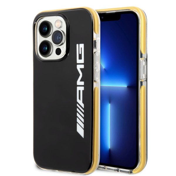 AMG iPhone 14 Pro Cover med Logo Sort Gul