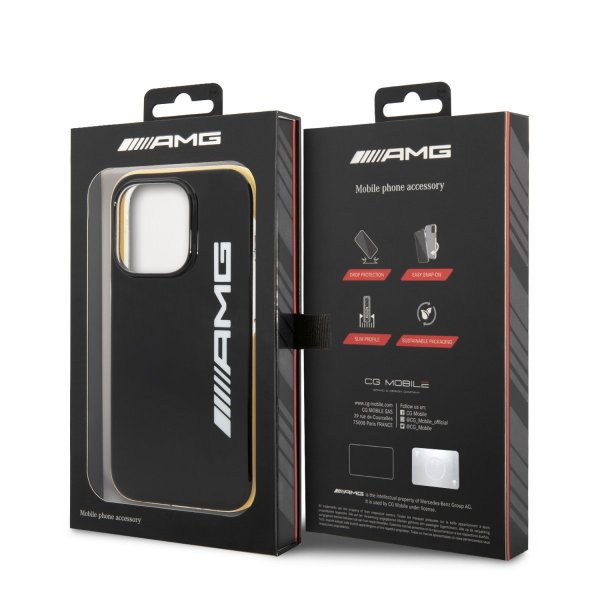 AMG iPhone 14 Pro Cover med Logo Sort Gul