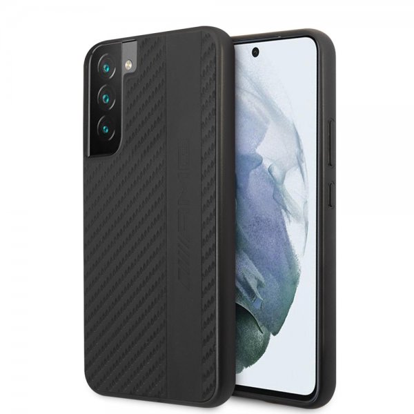 AMG Samsung Galaxy S22 Cover Leather Stripe Carbon Sort