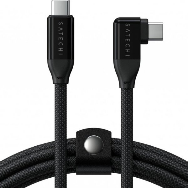 Satechi Vinklet Data- og opladerkabel USB-C 1m Sort