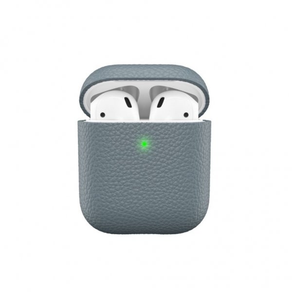 KeyBudz AirPods (1/2) Cover PodSkinz Ægte Læder Skifer