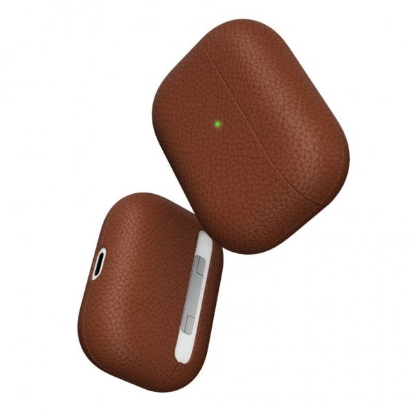 KeyBudz AirPods Pro Cover PodSkinz Ægte Læder Brun