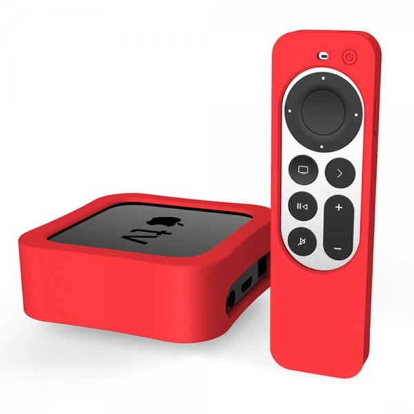 Apple TV 4K 2021/Apple TV Remote (2. gen.) Skal Silikone Rød