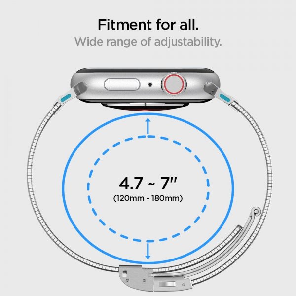 Spigen Apple Watch 38/40/41/42mm Rem Sleek Link Sølv
