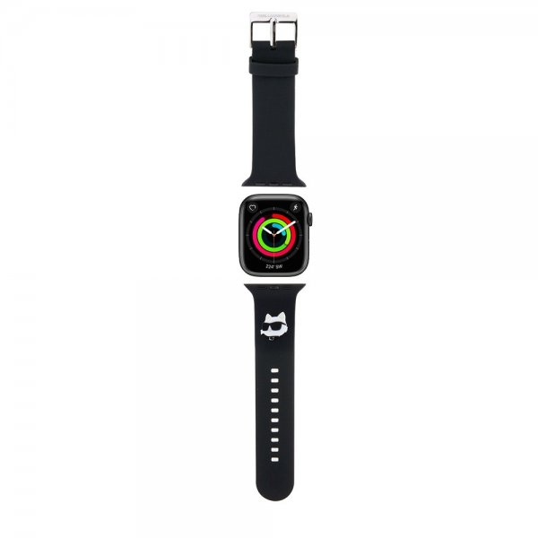Karl Lagerfeld Apple Watch 38/40/41/42mm Rem Gummi NFT Choupette Sort