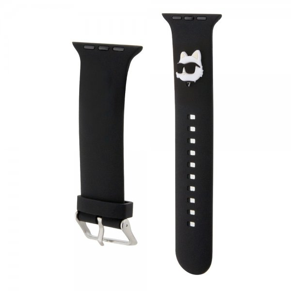 Karl Lagerfeld Apple Watch 38/40/41/42mm Rem Gummi NFT Choupette Sort