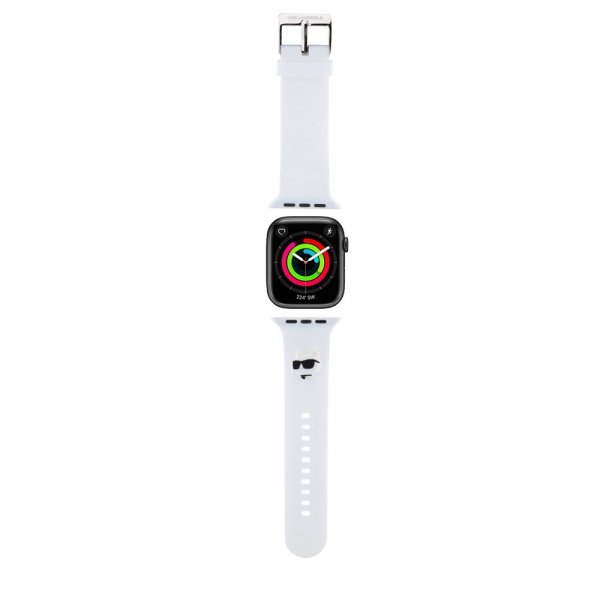 Karl Lagerfeld Apple Watch 38/40/41/42mm Rem Gummi NFT Choupette Hvid