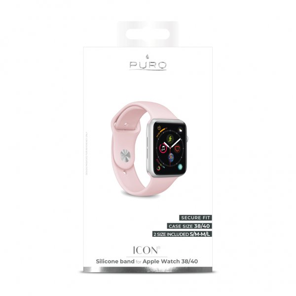 Puro Apple Watch 38/40/41/42mm Rem ICON Silikone Rem Rose