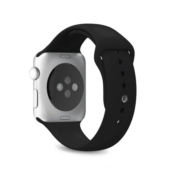 Puro Apple Watch 38/40/41/42mm Armbånd ICON Silicone Band Sort