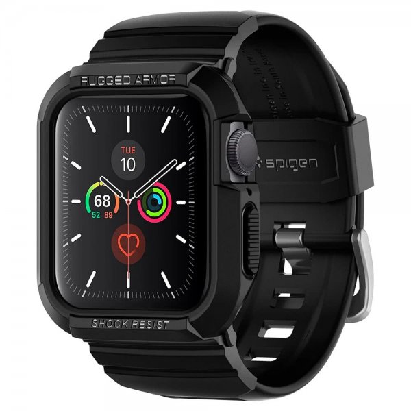 Spigen Apple Watch 40/41 mm Urrem med cover Rugged Armor Pro Sort