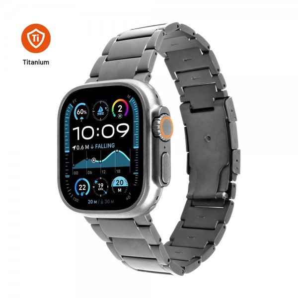 Fast Apple Watch 42/44/45/46mm Armbånd Titanium Strap Natural
