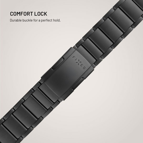 Fast Apple Watch 42/44/45/46mm Armbånd Titaniumrem Sort