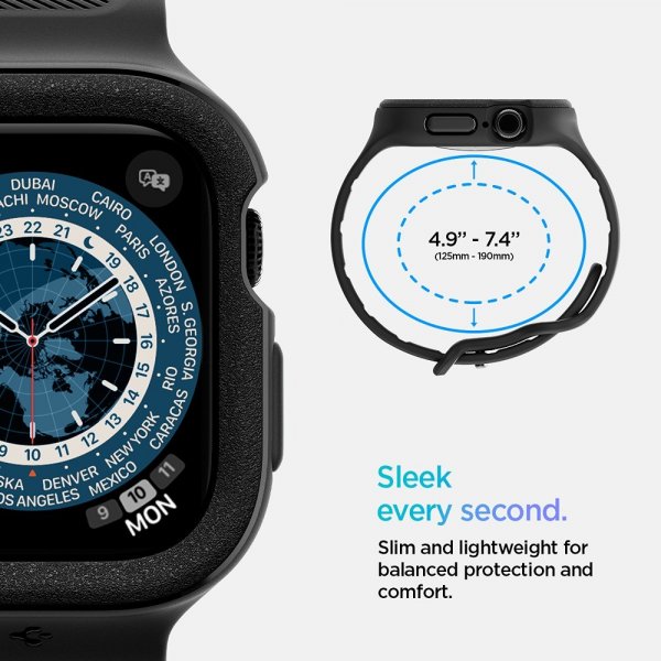 Spigen Apple Watch 42mm (Serie 10/11) Rem og Cover Vault Pro Mat Sort