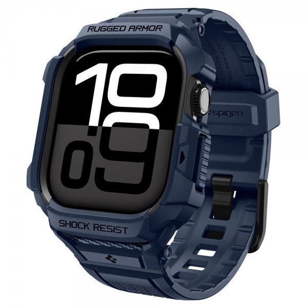 Spigen Apple Watch 42 mm (serie 10/11) urrem Rugged Armor Pro 2 Marineblå