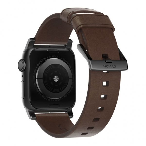 Nomad Apple Watch 44/45/46mm/Apple Watch Ultra urrem Modern Band Black Hardware Rustic Brown
