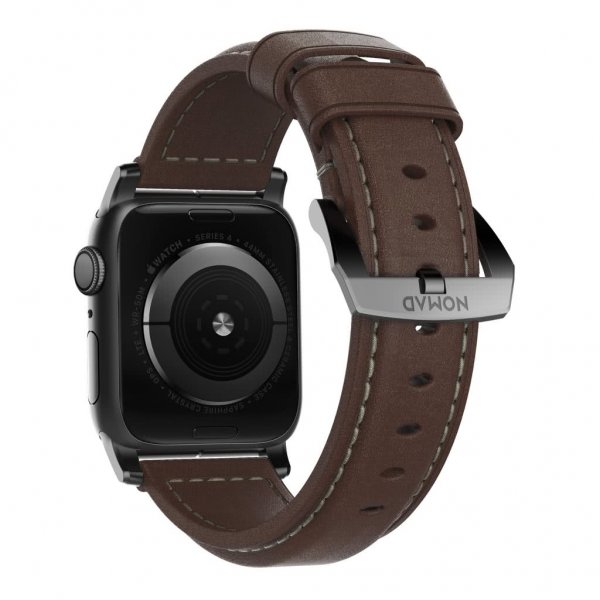 Nomad Apple Watch 44/45/46mm/Apple Watch Ultra urrem Traditional Band Black Hardware Rustic Brown