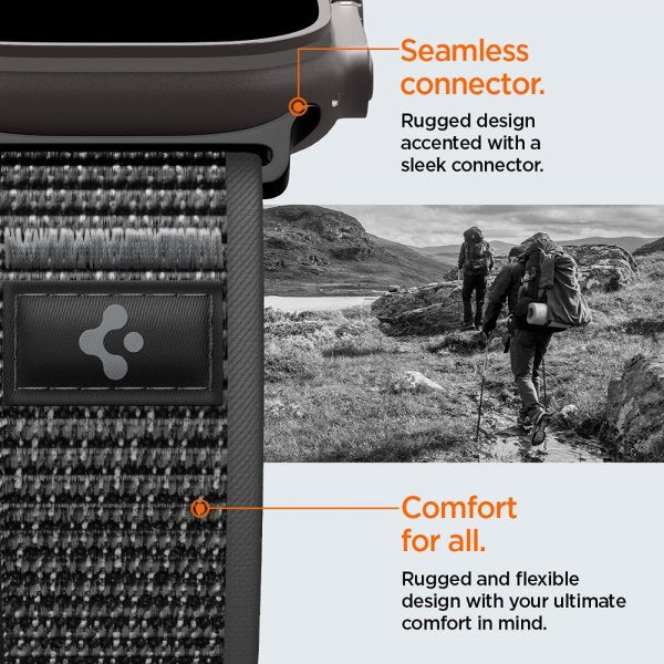 Spigen Apple Watch 44/45/46mm/Ultra 49mm Rem Athlex Air 2 Active Sort Grå