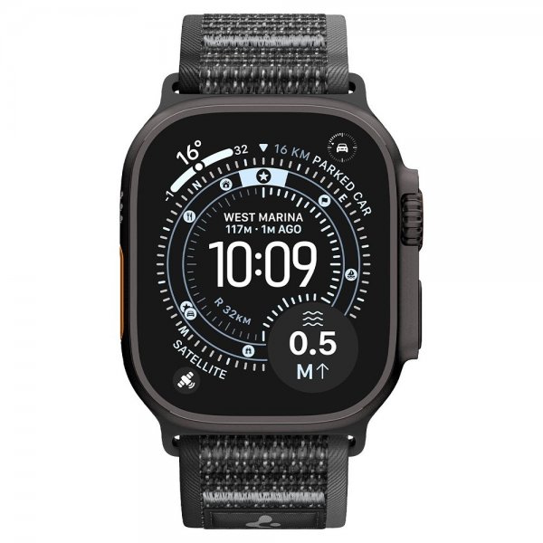 Spigen Apple Watch 44/45/46mm/Ultra 49mm Rem Athlex Air 2 Active Sort Grå