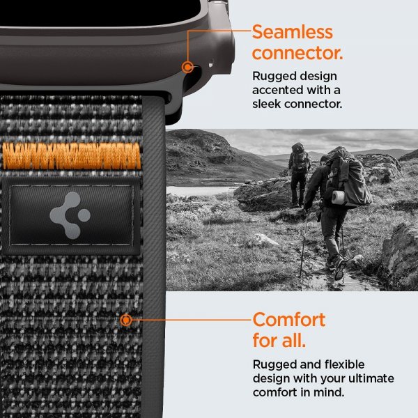 Spigen Apple Watch 44/45/46mm/Ultra 49mm Rem Athlex Air 2 Active Black Orange