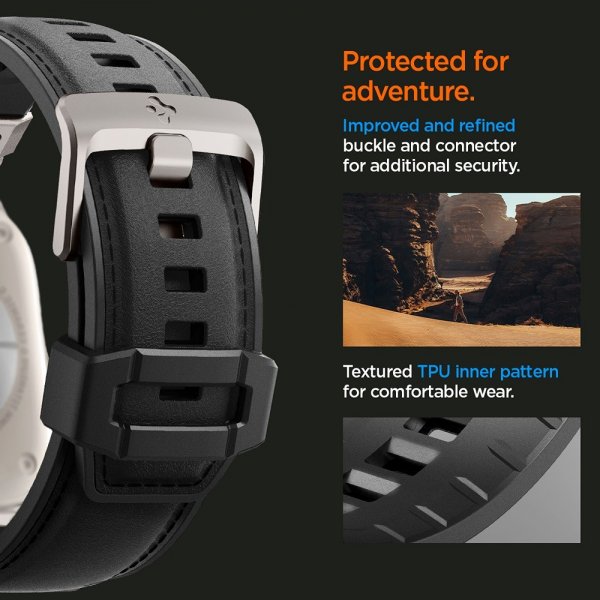 Spigen Apple Watch 44/45/46mm/Ultra 49mm Rem DuraPro Armor PU Sort