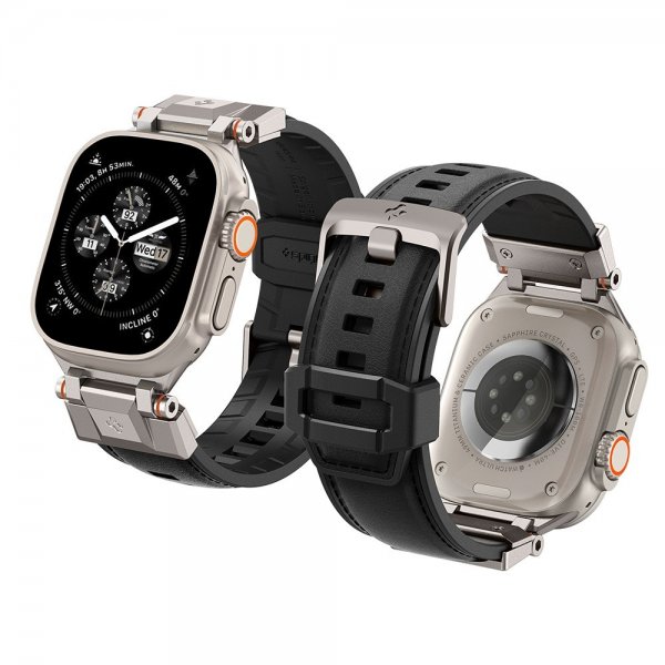 Spigen Apple Watch 44/45/46mm/Ultra 49mm Rem DuraPro Armor PU Sort