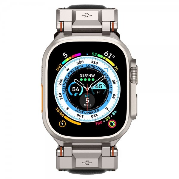 Spigen Apple Watch 44/45/46mm/Ultra 49mm Rem DuraPro Armor PU Sort