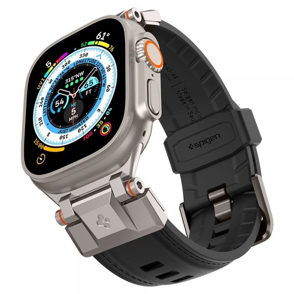 Spigen Apple Watch 44/45/46mm/Ultra 49mm Rem DuraPro Armor PU Sort